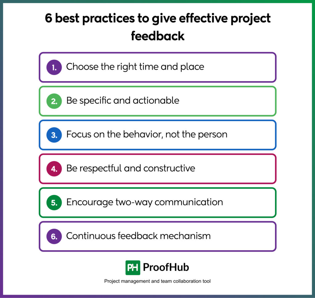 practices to give effective project feedback