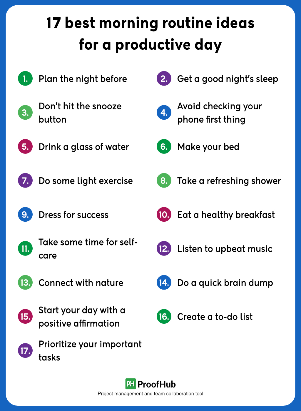 morning routine ideas for a productive day