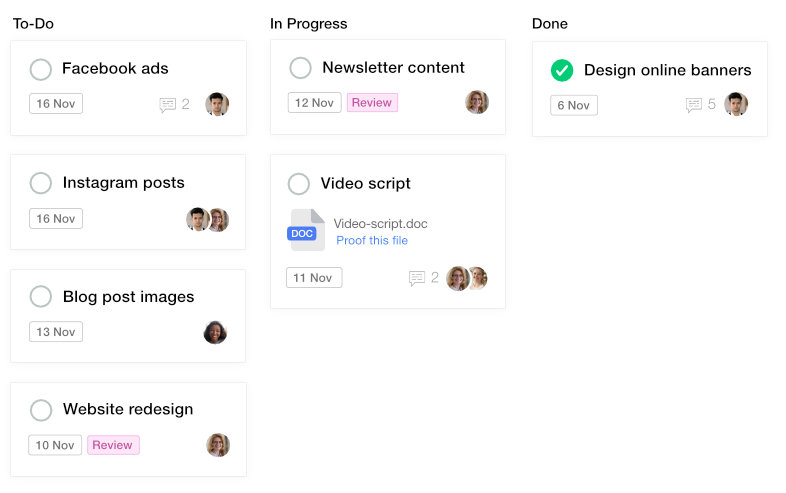 ProofHub Kanban Boards