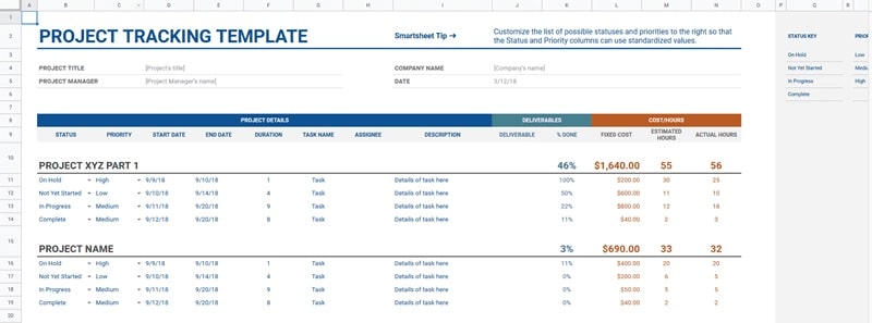 Project Tracking Template