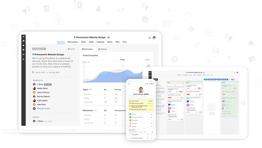 ProofHub Gantt chart software