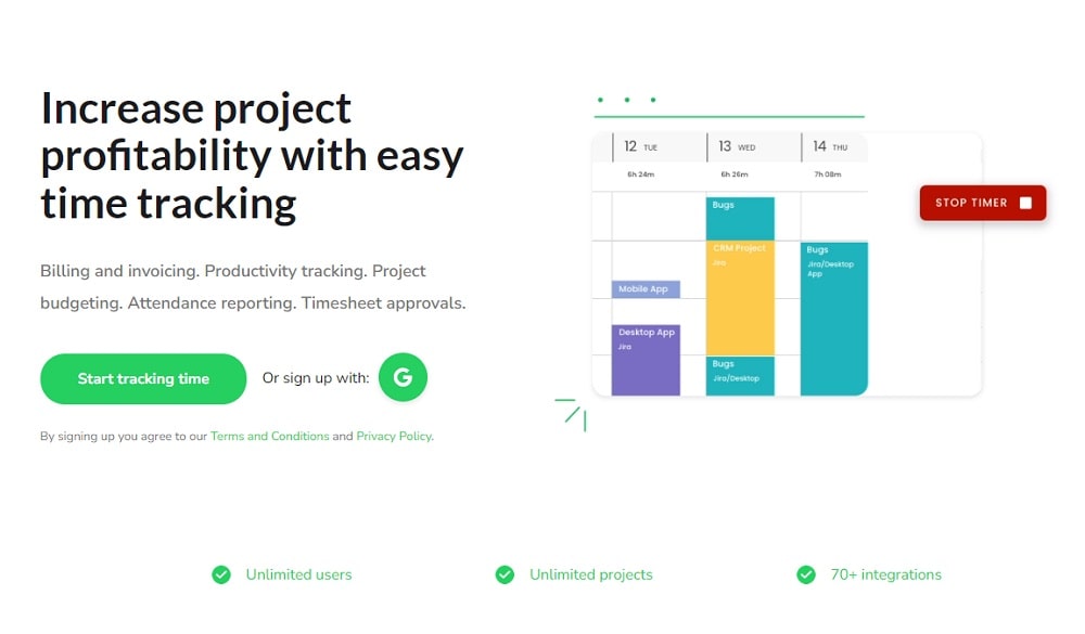 Timecamp - timesheet software for small business