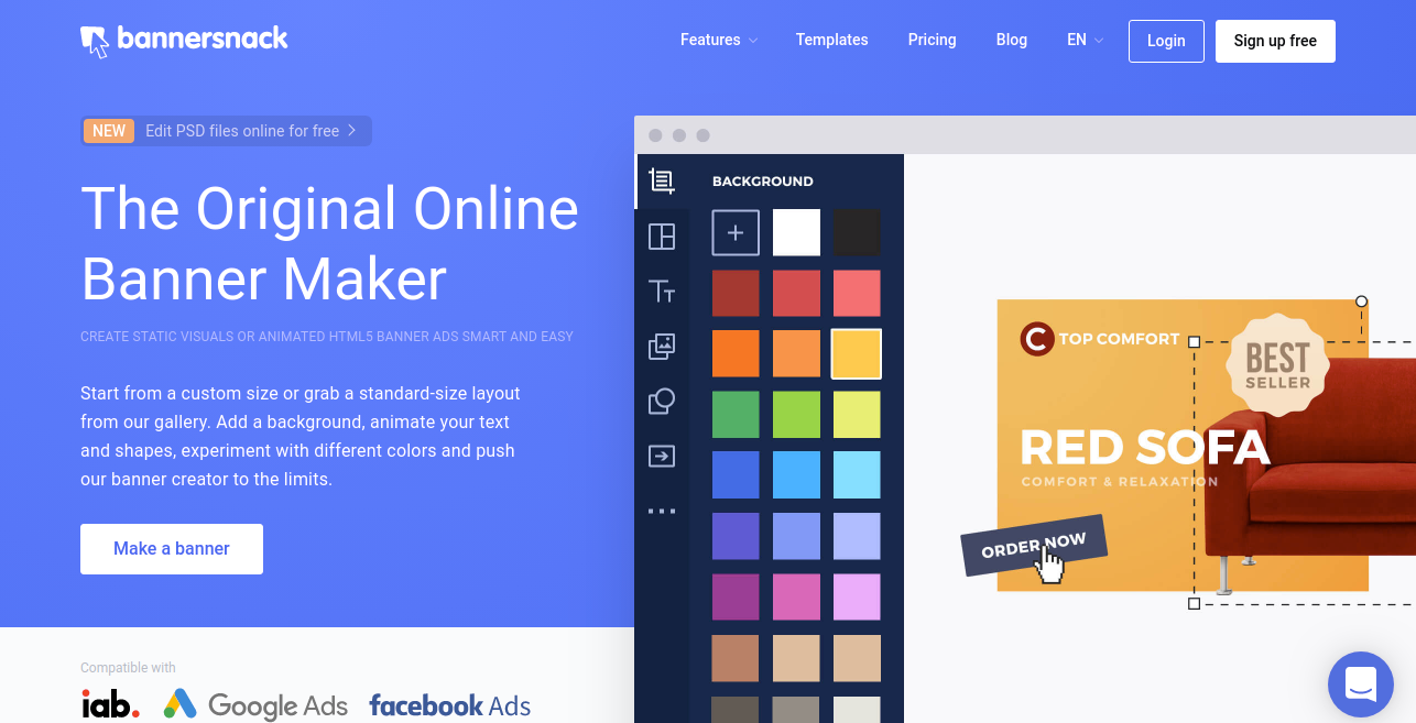 Bannersnack designer tool for graphic designer