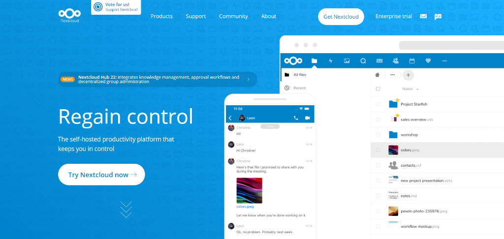 Nextcloud is similar to dropbox tool