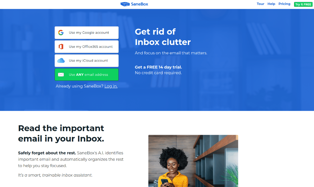 SaneBox: Best productivity tool for organizing email inbox