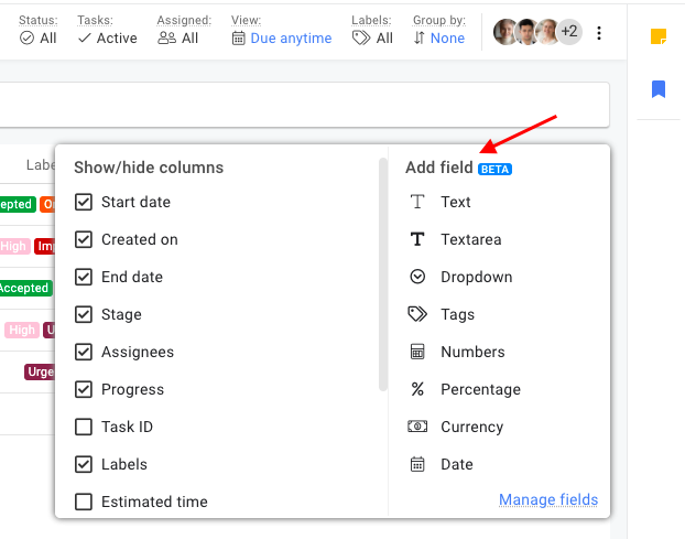 Use Custom Fields feature in ProofHub 