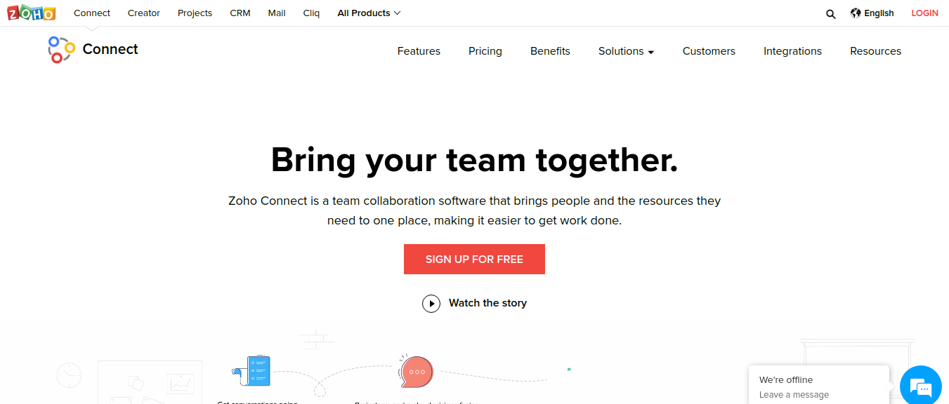 Zoho Connect as competitor to microsoft teams