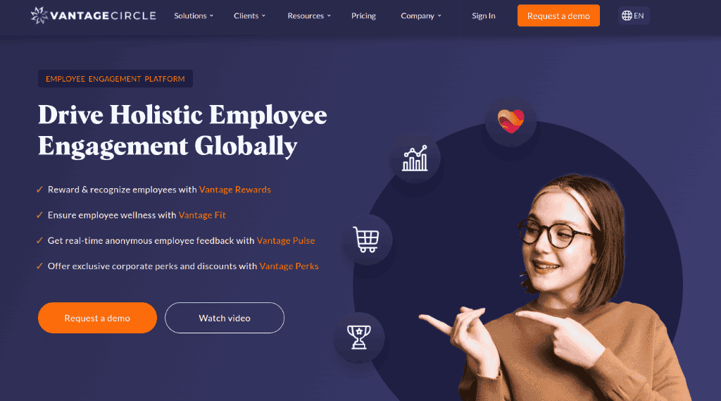 Vantage as employee recognition software platform