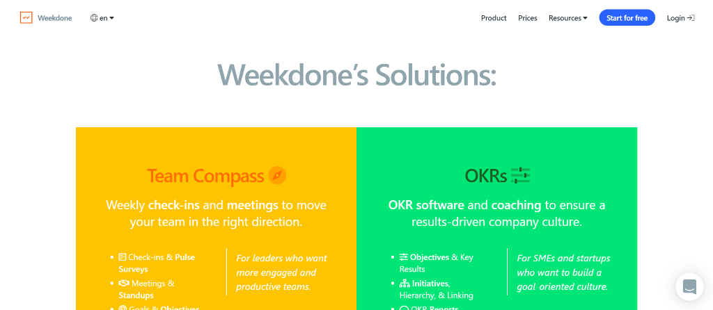 Weekdone for OKR Management