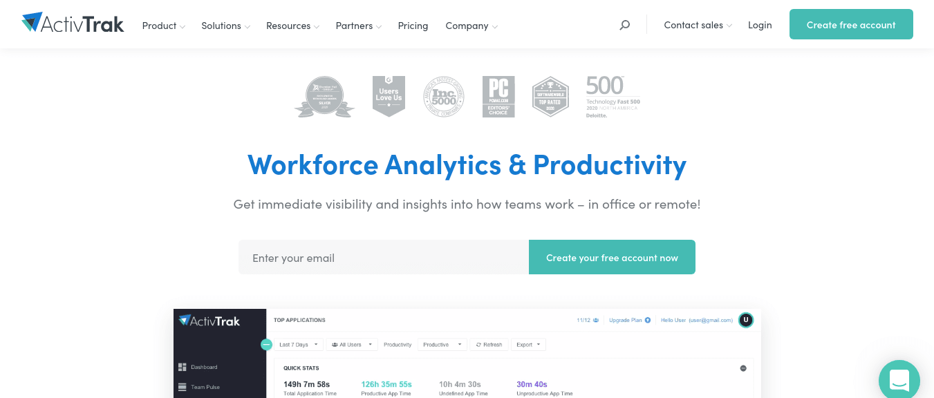 ActivTrak productivity tool for marketing tools